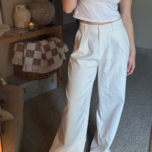Princess Polly Cream Wide Leg Pants